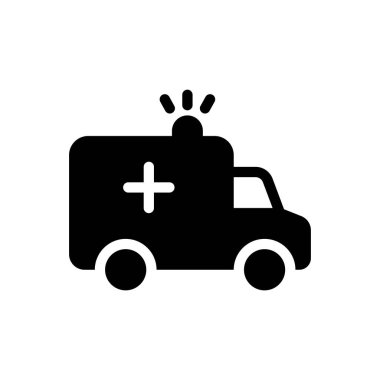 Şeffaf bir arkaplan üzerinde ambulans vektör çizimi. Konsept ve grafik tasarım simgeleri için kaliteli semboller.. 