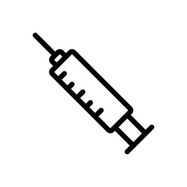 Şeffaf bir arkaplanda enjeksiyon vektör çizimi. Premium kalite sembolleri. Konsept ve grafik tasarım için ince çizgi simgesi.