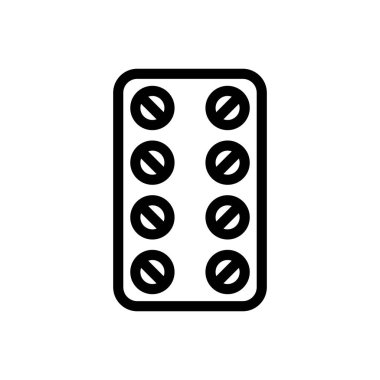 Şeffaf bir arkaplanda hap vektör çizimi. Premium kalite semboller. Konsept ve grafik tasarım için ince çizgi simgesi.. 