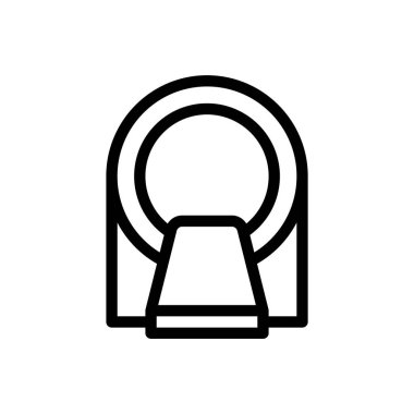 Şeffaf bir arkaplan üzerinde CT tarama vektör çizimi. Konsept ve grafik tasarım için ince çizgi simgesi..