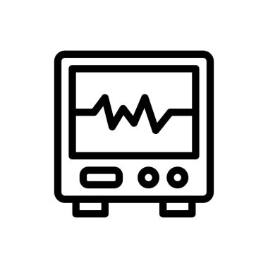 Saydam bir arkaplanda nabız vektör çizimi. Konsept ve grafik tasarım için ince çizgi simgesi..