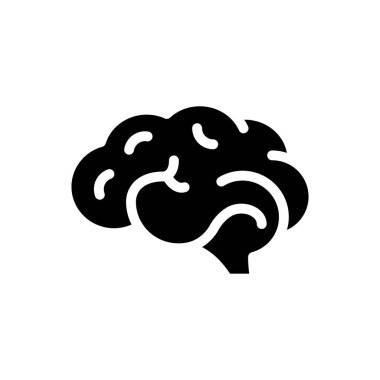 Saydam bir arkaplan üzerinde beyin vektör çizimi. Konsept ve grafik tasarım simgeleri.. 