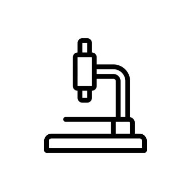 Şeffaf bir arkaplanda mikroskop vektör çizimi. Konsept ve grafik tasarımı için ince çizgi simgesi.. 