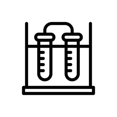 Şeffaf bir arkaplanda test tüpleri vektör çizimi. Premium kalite semboller. Konsept ve grafik tasarım için ince çizgi simgesi. 