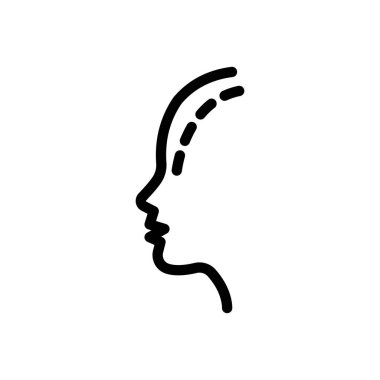 Şeffaf bir arkaplanda baş vektör illüstrasyonu. Konsept ve grafik tasarım için ince çizgi simgesi..