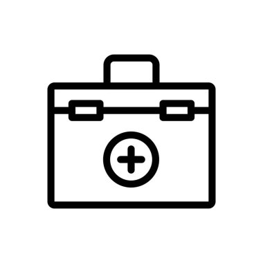 Şeffaf bir arkaplan üzerinde yardım kiti vektör çizimi. Konsept ve grafik tasarım için ince çizgi simgesi..