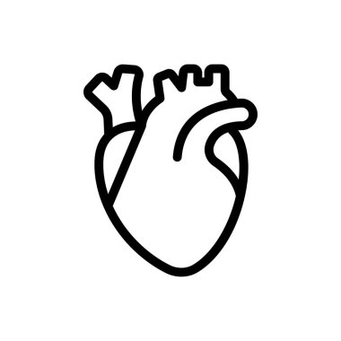 Şeffaf bir arkaplan üzerinde kalp vektör çizimi. Konsept ve grafik tasarım için ince çizgi simgesi..