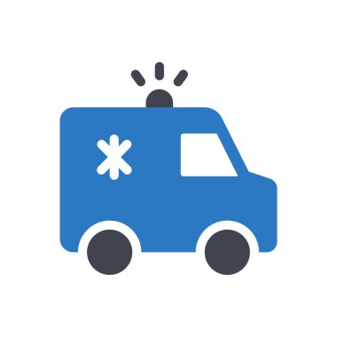 Şeffaf bir arkaplan üzerinde ambulans vektör çizimi. Konsept ve grafik tasarım simgeleri için kaliteli semboller..