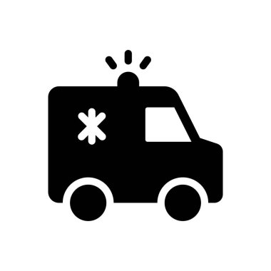 Şeffaf bir arkaplan üzerinde ambulans vektör çizimi. Konsept ve grafik tasarım simgeleri için kaliteli semboller..