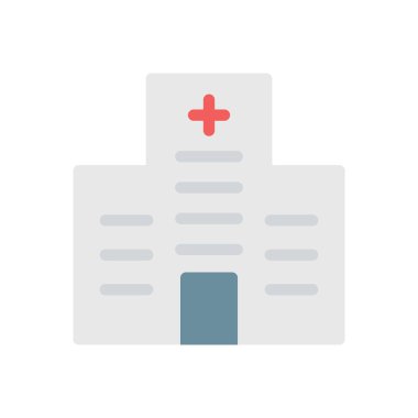 Saydam bir arkaplan üzerinde hastane vektör çizimi. Konsept ve grafik tasarımı için birinci sınıf kalite semboller..