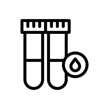 Şeffaf bir arkaplan üzerinde test tübü vektör çizimi. Premium kalite semboller. Konsept ve grafik tasarım için ince çizgi simgesi.