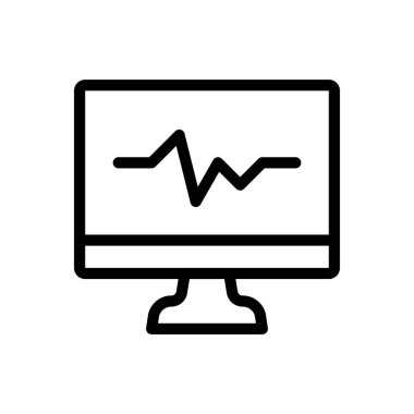Saydam bir arkaplanda nabız vektör çizimi. Konsept ve grafik tasarım için ince çizgi simgesi..