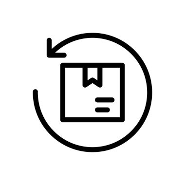 Şeffaf bir arkaplan üzerinde paket vektör çizimi. Konsept ve grafik tasarımı için ince çizgi simgesi..