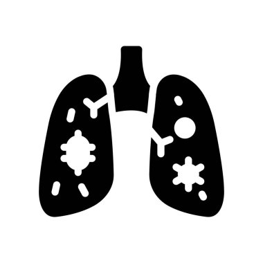 Şeffaf bir arkaplan üzerinde akciğer vektör çizimi. Konsept ve grafik tasarım simgeleri için kaliteli semboller.. 