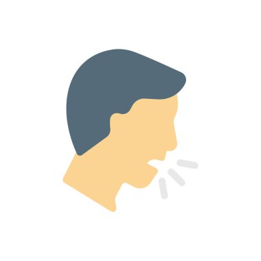 Şeffaf bir arkaplan üzerinde öksürük vektörü çizimi. Konsept ve grafik tasarımı için birinci sınıf kalite simgeler..