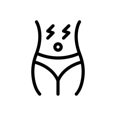 Saydam bir arkaplanda ağrı vektörü çizimi. Premium kalite semboller. Konsept ve grafik tasarım için ince çizgi simgesi.