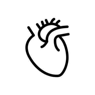 Şeffaf bir arkaplan üzerinde kalp vektör çizimi. Konsept ve grafik tasarım için ince çizgi simgesi.. 