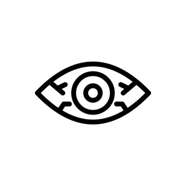 Şeffaf bir arkaplanda göz vektör çizimi. Konsept ve grafik tasarım için ince çizgi simgesi.. 