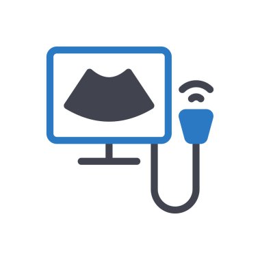 Şeffaf bir arkaplan üzerinde ultrason vektör çizimi. Konsept ve grafik tasarımı için özel kalite semboller..