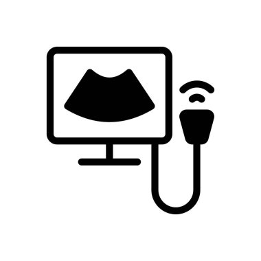 Şeffaf bir arkaplan üzerinde ultrason vektör çizimi. Konsept ve grafik tasarımı için özel kalite semboller..