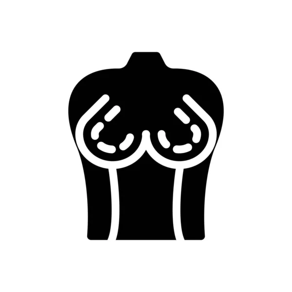Διανυσματική Απεικόνιση Στήθους Διαφανές Φόντο Συμβολισμοί Κορυφαίας Ποιότητας Εικονίδιο Glyphs — Διανυσματικό Αρχείο