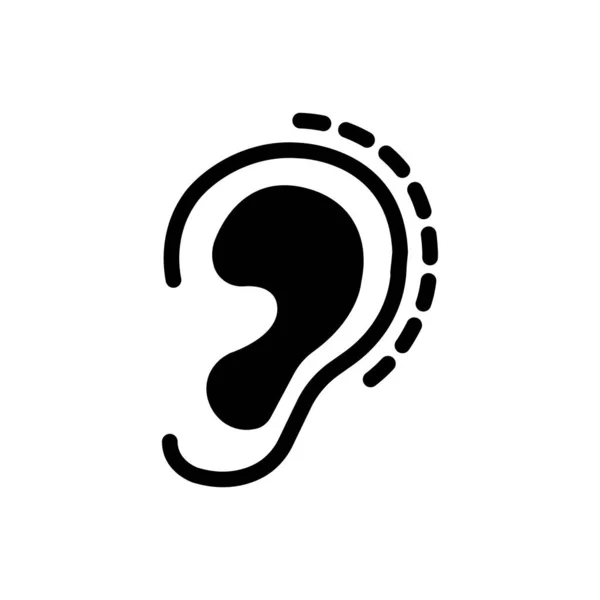 Ear Vektor Illusztráció Átlátszó Háttérrel Prémium Minőségű Szimbólumok Glifák Ikon — Stock Vector