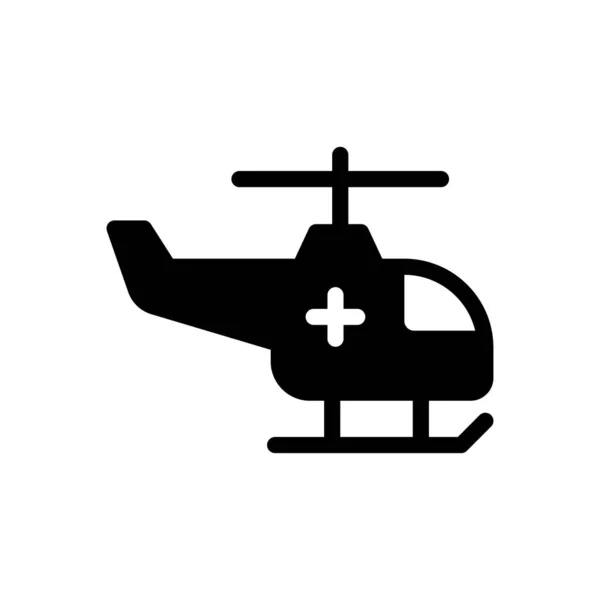 그라운드에 헬리콥터 Premium Quality Symbols Glyphs Icon Concept Graphic Design — 스톡 벡터