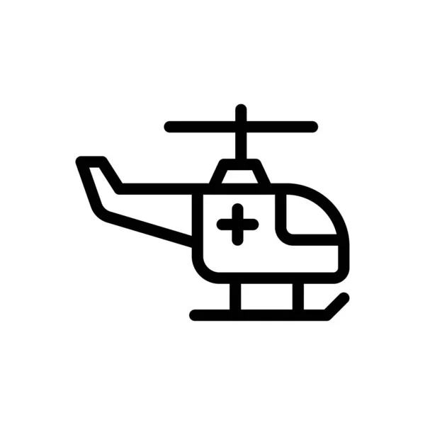 그라운드에서 헬리콥터 Premium Quality Symbols Thin Line Icon Concept Graphic — 스톡 벡터