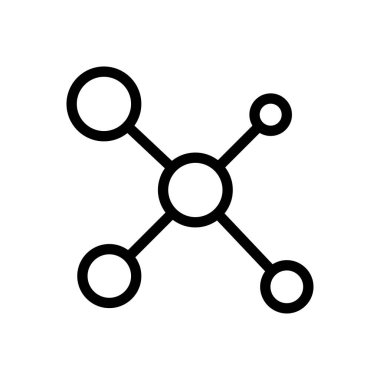 Şeffaf bir arkaplan üzerinde molekül vektör çizimi. Premium kalite semboller. Konsept ve grafik tasarım için ince çizgi simgesi.