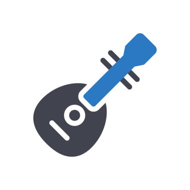 Şeffaf bir arkaplan üzerinde sitar vektör illüstrasyonu. Konsept ve grafik tasarımı için mükemmel kalite sembolleri..