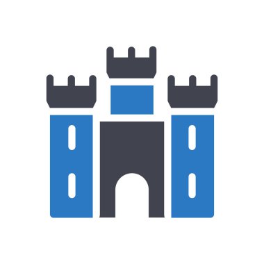 Şeffaf bir arkaplan üzerinde Castle vektör çizimi. Konsept ve grafik tasarım simgeleri için kaliteli semboller..