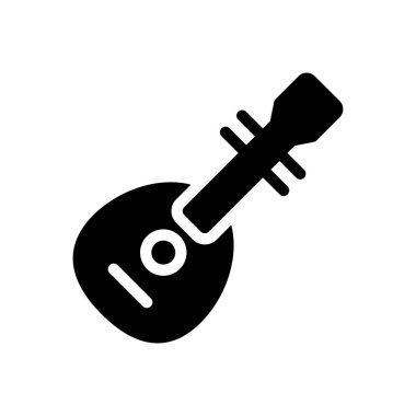 Şeffaf bir arkaplan üzerinde sitar vektör illüstrasyonu. Konsept ve grafik tasarımı için mükemmel kalite sembolleri..