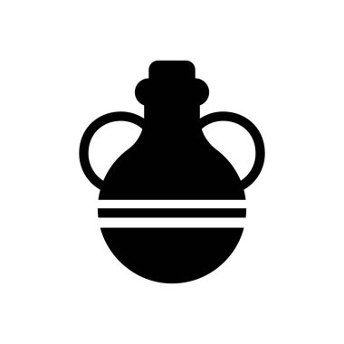 Saydam bir arkaplan üzerinde şişe vektör illüstrasyonu. Konsept ve grafik tasarım simgeleri için kaliteli semboller..