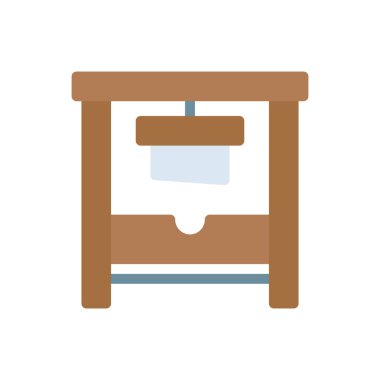 Saydam bir arkaplan üzerinde giyotin vektör çizimi. Konsept ve grafik tasarımı için birinci sınıf kalite simgeler..