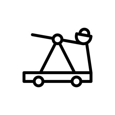 Saydam bir arkaplanda mancınık vektör çizimi. Premium kalite semboller. Konsept ve grafik tasarım için ince çizgi simgesi.