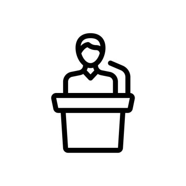 Şeffaf bir arkaplanda podyum vektör çizimi. Konsept ve grafik tasarım için ince çizgi simgesi..