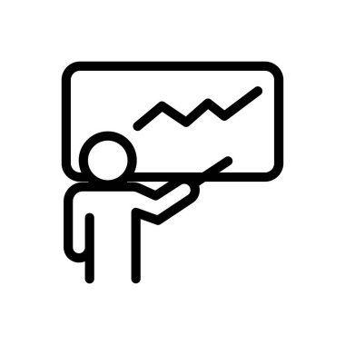 Şeffaf bir arkaplan üzerinde sunum vektörü çizimi. Konsept ve grafik tasarımı için ince çizgi simgesi..