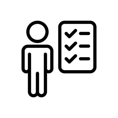 Şeffaf bir arkaplanda vektör illüstrasyonunu listele. Konsept ve grafik tasarımı için ince çizgi simgesi..