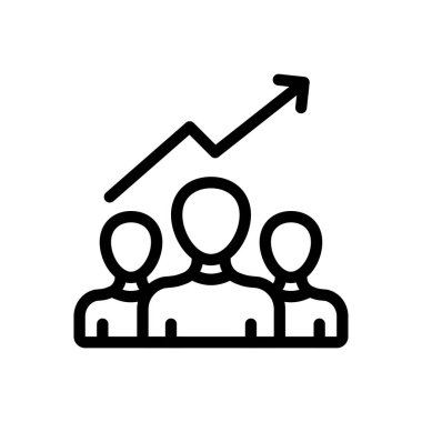 Şeffaf bir arkaplanda büyüme vektörü çizimi. Konsept ve grafik tasarımı için ince çizgi simgesi.. 