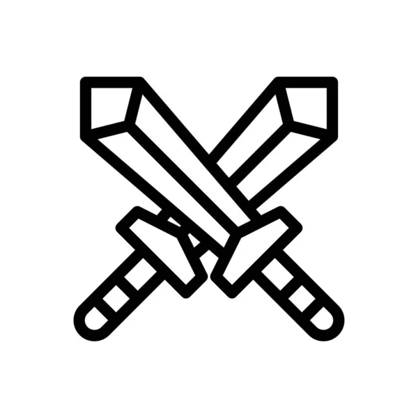 透明背景の剣ベクトル図 プレミアム品質の象徴概念とグラフィックデザインのための細い線のアイコン — ストックベクタ