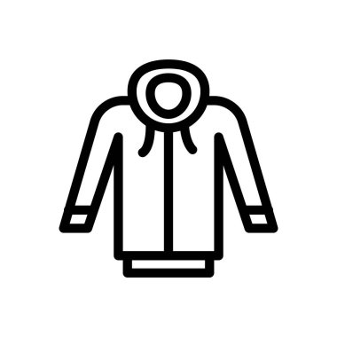 Şeffaf bir arkaplan üzerinde kapüşonlu vektör çizimi. Konsept ve grafik tasarım için ince çizgi simgesi.. 