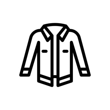 Saydam bir arkaplan üzerinde ceket vektör çizimi. Premium kalite semboller. Konsept ve grafik tasarım için ince çizgi simgesi. 