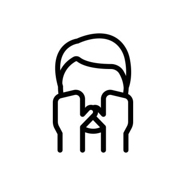 Şeffaf bir arkaplanda ağlama vektör çizimi. Premium kalite sembolleri. Konsept ve grafik tasarım için ince çizgi simgesi.