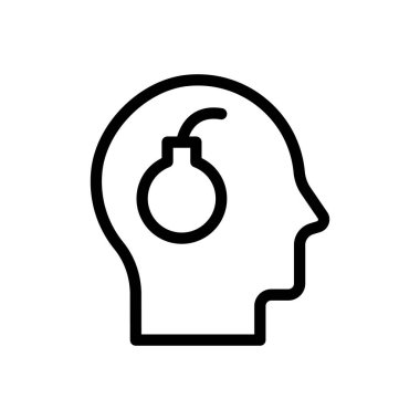 Şeffaf bir arkaplan üzerinde bomba vektör çizimi. Premium kalite semboller. Konsept ve grafik tasarım için ince çizgi simgesi. 