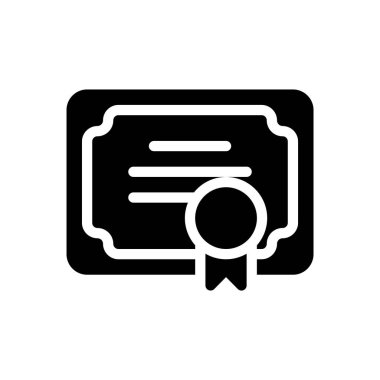 Şeffaf bir arkaplan üzerinde sertifika vektör illüstrasyonu. Konsept ve grafik tasarımı için kaliteli semboller..