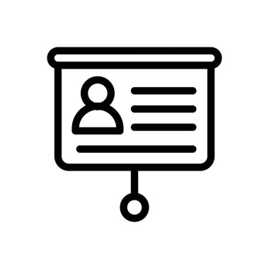 Şeffaf bir arkaplan üzerinde sunum vektörü çizimi. Konsept ve grafik tasarımı için ince çizgi simgesi..