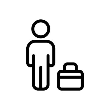 Saydam bir arkaplan üzerinde ofis vektör çizimi. Premium kalite sembolleri. Konsept ve grafik tasarım için ince çizgi simgesi.