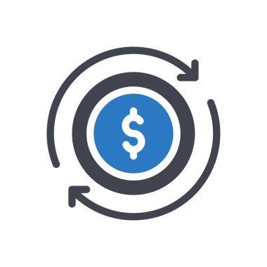 Saydam bir arkaplanda dolar vektör illüstrasyonu. Konsept ve grafik tasarım simgeleri için kaliteli semboller.. 