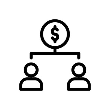 Saydam bir arkaplanda dolar vektör illüstrasyonu. Premium kalite semboller. Konsept ve grafik tasarım için ince çizgi simgesi.. 
