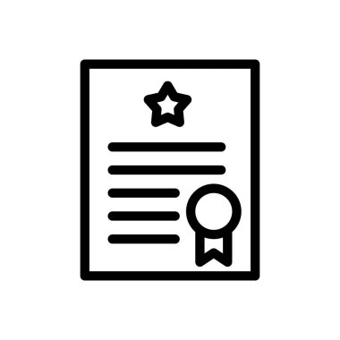 Şeffaf bir arkaplan üzerinde sertifika vektör çizimi. Konsept ve grafik tasarım için ince çizgi simgesi.. 